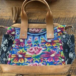 Blue Floral Guatemalan Purse